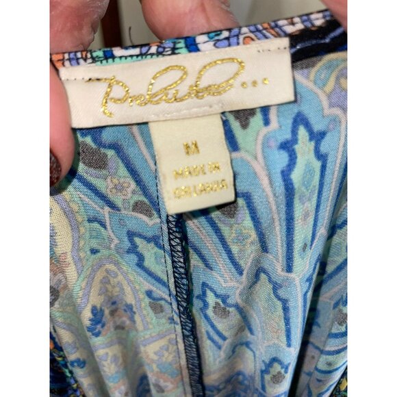 New Prelude Multicolor Bold Bell Sleeve Hippie BOHO Dress Size Medium - Picture 4 of 10